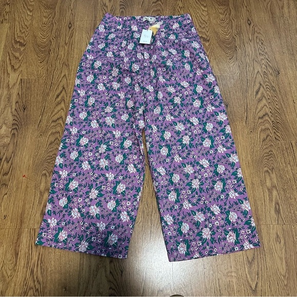 Mille Pants - Mille Floral Purple Bottoms pants size large NWT wide leg light cotton
